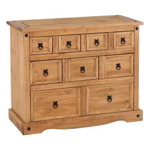 Central Wooden Chest Of 9 Drawers In Oak