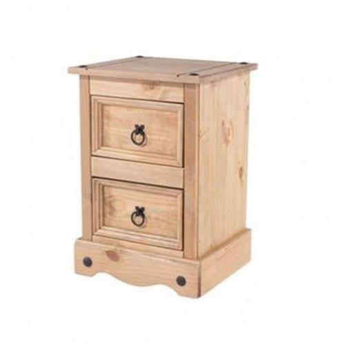 Consett Bedside Cabinet In Antique Wax Finish With Two Drawer