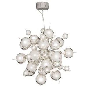 Molecule Chrome 12 Light Pendant With Chrome Balls