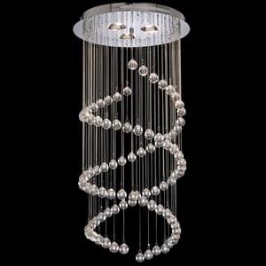 Double Spiral Crystal Balls Ceiling Light