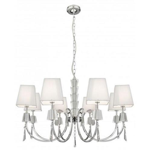 Portico Chrome 8 Light Fitting With Crystal Drops