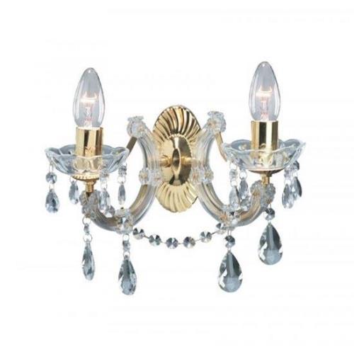 Marie Therese 2 Lamp Crystal Wall Light With Droplets