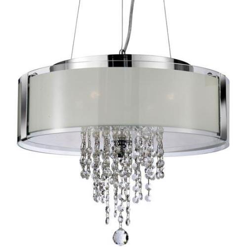 4 Light Ceiling Pendant In Frosted Glass And Chrome