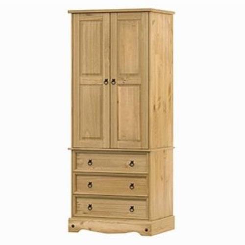 Consett Wardrobe In Oak With 2 Doors And 3 Drawers