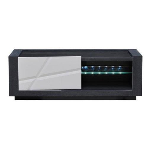 Quatro Dark Gray Wooden Small TV Stand With LED Light