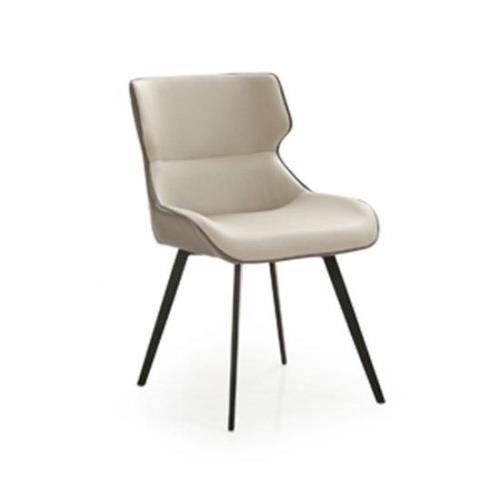 Ancha Dining Chair In Stone And Dark Grey