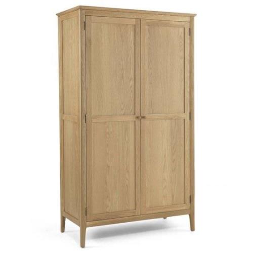 Courbet Wooden Double Door Wardrobe In Light Solid Oak