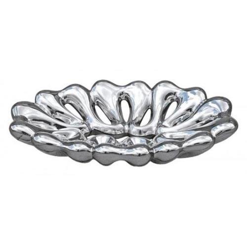 Platinum Perforated Oval Bowl