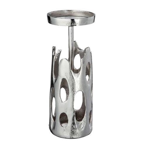 Apollon Aluminium Small Candleholder In Antique Silver