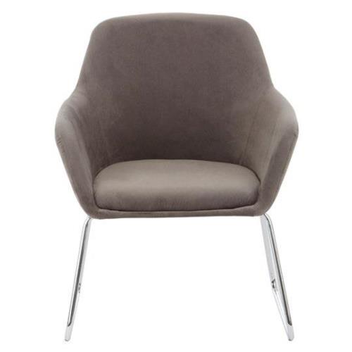 Porrima Fabric Chair in Grey With Stainless Steel Legs