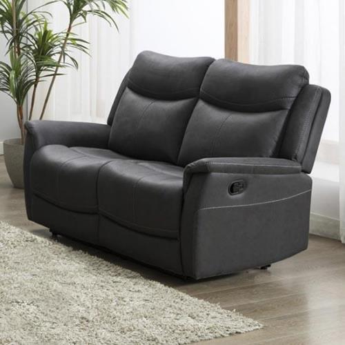 Arizones Fabric 2 Seater Fixed Sofa In Slate