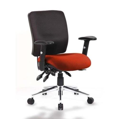 Chiro Medium Back Office Chair With Tabasco Red Seat