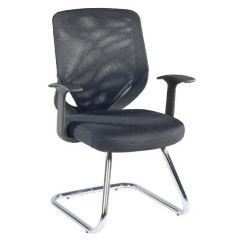 Albany Fabric Home And Office Chair With Chrome Legs In Black