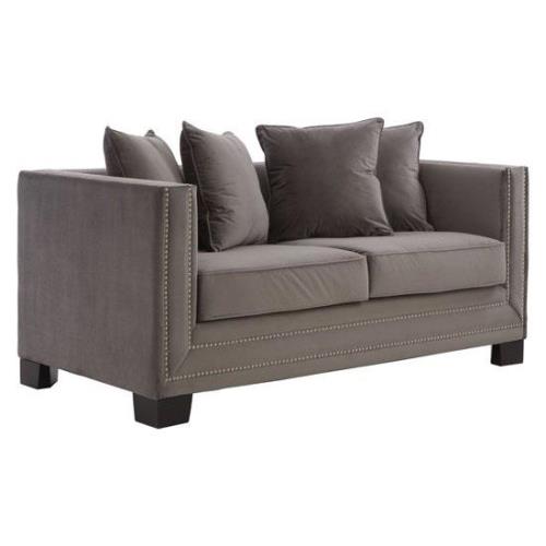 Pipirima Upholstered Velvet 2 Seater Sofa In Cyan Brown