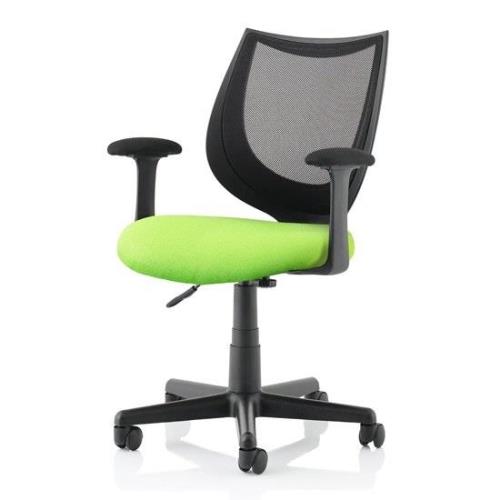 Camden Black Mesh Office Chair With Myrrh Green Seat