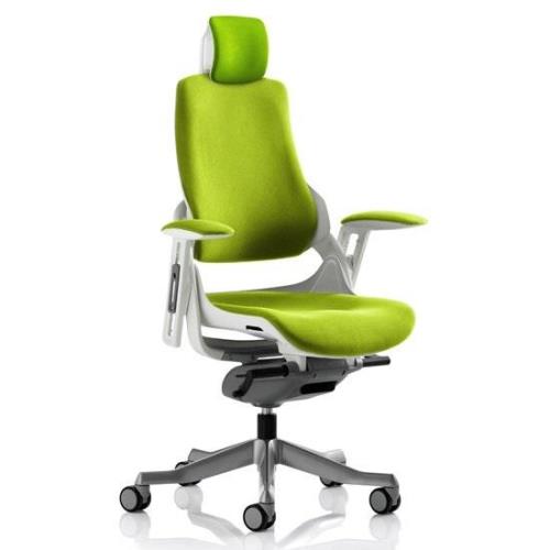 Zure Executive Headrest Office Chair In Myrrh Green