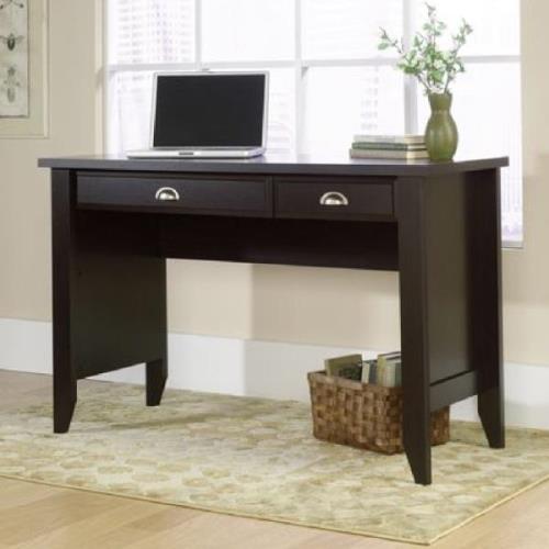 Laramie Wooden Laptop Desk With 2 Drawers In Black