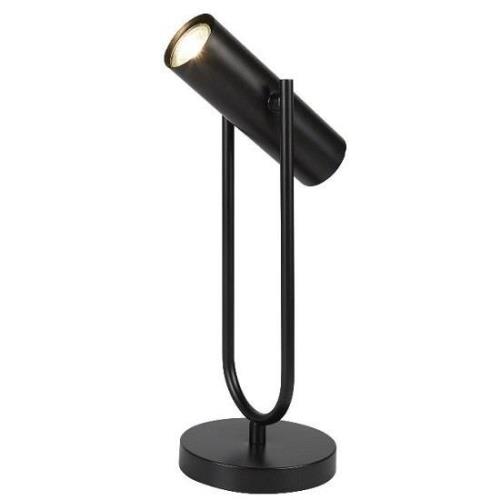 Beautiful Sinmgle Light Cylinder Shade Table Lamp In Matt Black