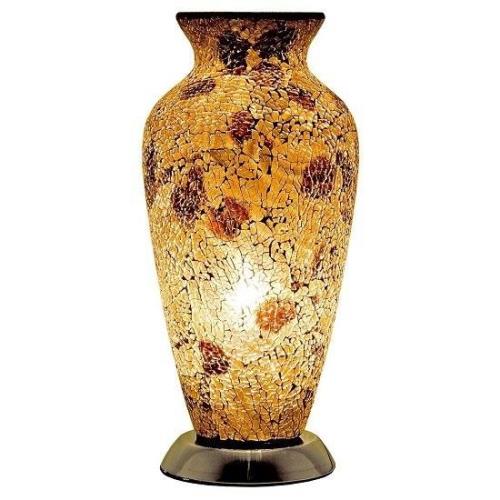 Apollo Mosaic Glass Vase Table Lamp In Autumn Gold