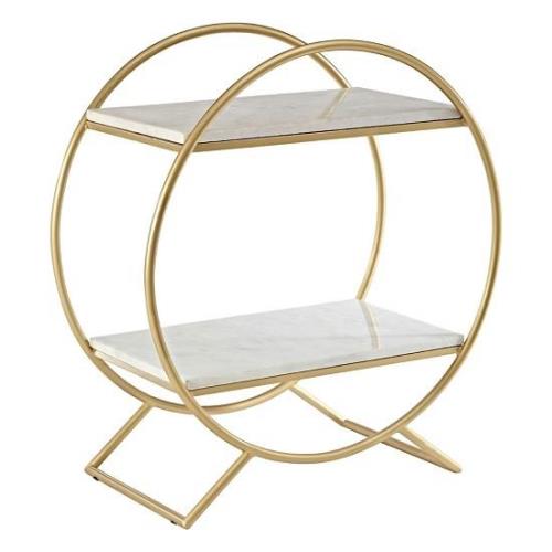 Maren Marble Shelving Unit With Gold Finish Frame