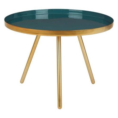 Argenta Large Metal Side Table In Diesel Green And Gold