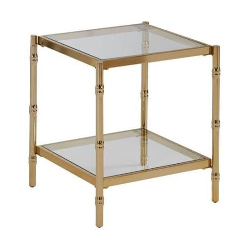 Kensick Square Mirrored Glass Side Table With Gold Frame