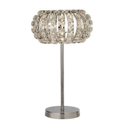 Marylin 1 Bulb Table Lamp In Chrome With Crystal Glass