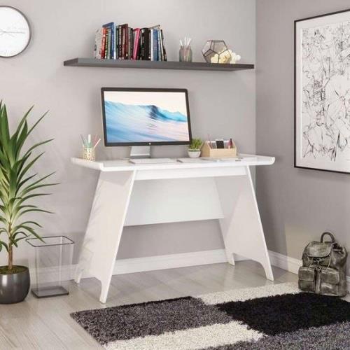 Tampere Wooden Rectangular Laptop Desk In White