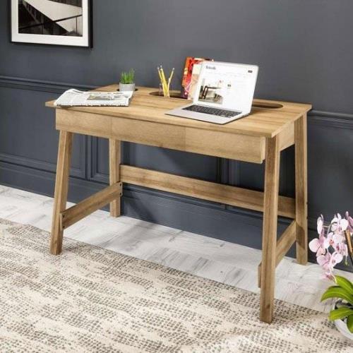 Irving Wooden Laptop Desk With 1 Drawer In Riviera Oak