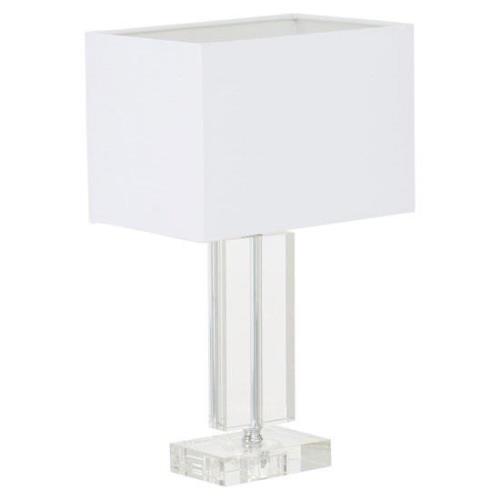 Helna White Fabric Shade Table Lamp With Crystal Base