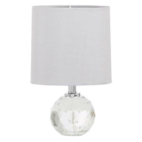 Helna Grey Fabric Shade Table Lamp With Crystal Base