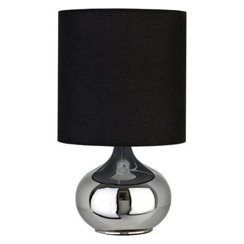 Nikowi Black Fabric Shade Table Lamp With Chrome Metal Base