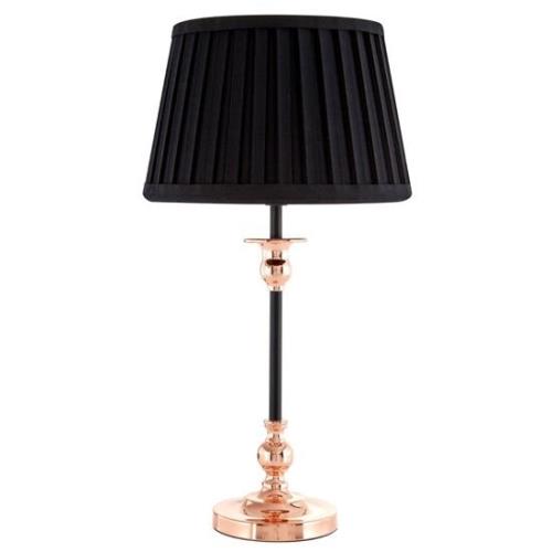 Avoca Black Fabric Shade Table Lamp With Copper Metal Base