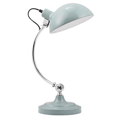 Varmora Metal Shade Table Lamp In Blue And Chrome