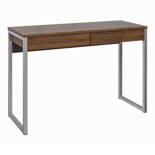 Frosk Wooden 2 Drawers Computer Desk In Walnut