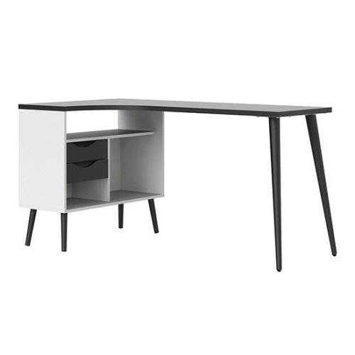 Oklo 2 Drawers Computer Desk In White And Matt Black