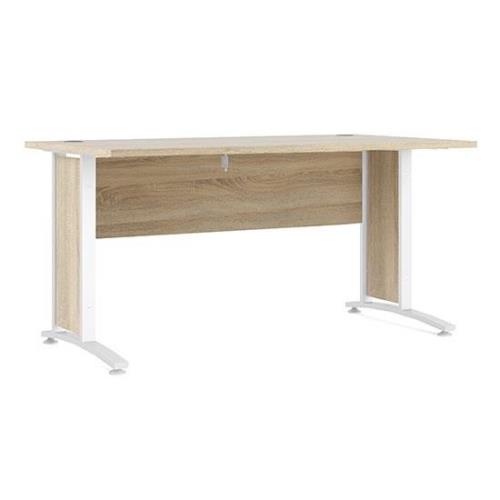 Prax 150cm Computer Desk In Oak With White Legs