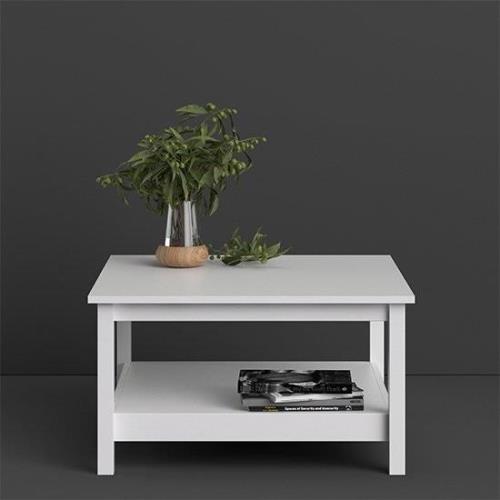 Barcila Square Wooden Coffee Table In White