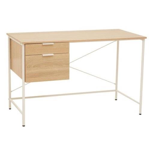 Bradken Wooden Computer Desk With 2 Drawers In Natural Oak