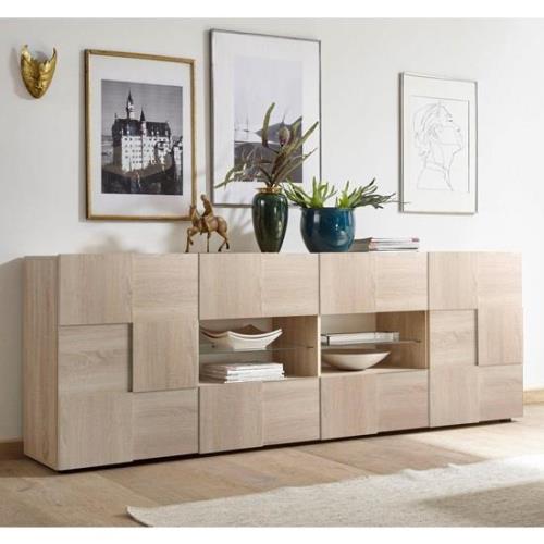 Aspen Wooden Sideboard In Sonoma Oak With 2 Doors 4 Drawers