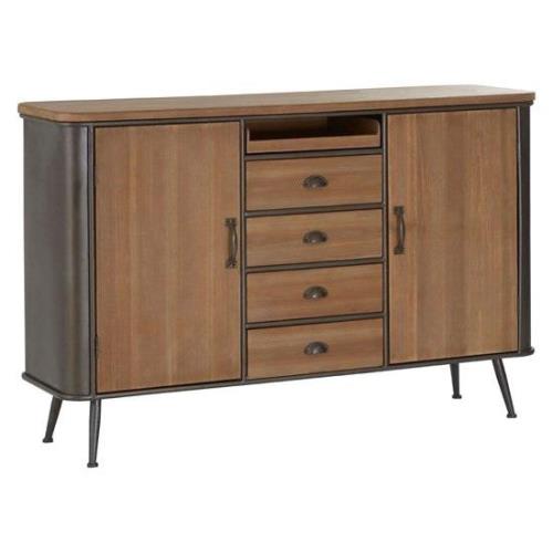 Trigona Natural Wooden Sideboard With Black Metal Frame