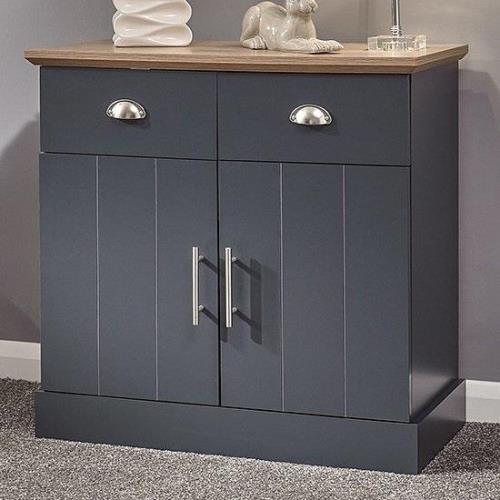 Kirkby Compact Wooden Sideboard With 2 Doors 2 Drawers In Blue