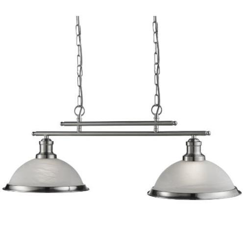 Bistro 2 Light Ceiling Bar In Satin Silver