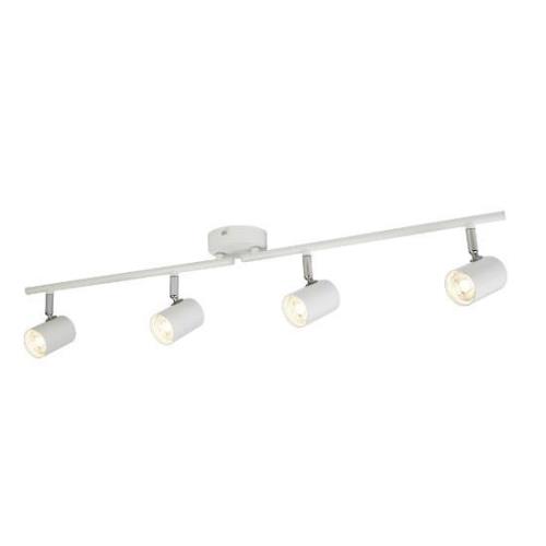 Rollo 4 Light Ceiling Split Bar In White And Chrome