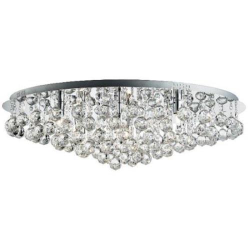 Hanna Chrome Eight Light Semi flush With Clear Crystal Balls