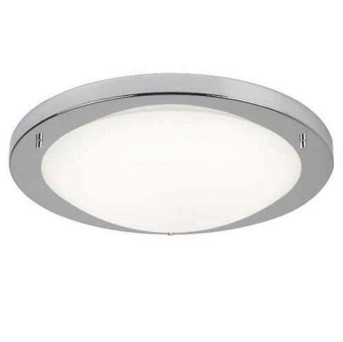 Opal Glass Shape LED Ceiling Lamp in Satin Silver Finish