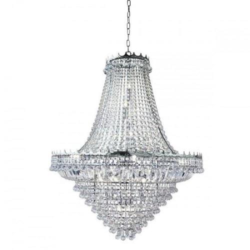 Versailles Chrome 19 Light Chandelier Trimmed With Crystal