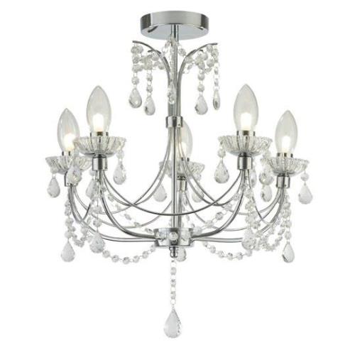 Autumn 5 Light Bathroom Chandalier With Crystal Ceiling Light