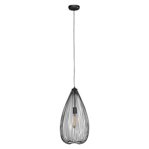 Lavish Iron Teardrop Pendant Light In Black