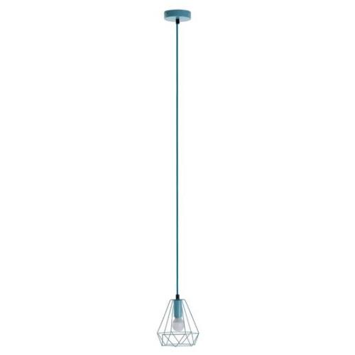 Belika Metal Geometric Wire Frame Pendant Light In Blue